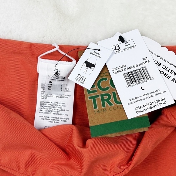 NWT Volcom Simply Seamless Hipster Bikini Bottoms Terracotta - Picture 7 of 8